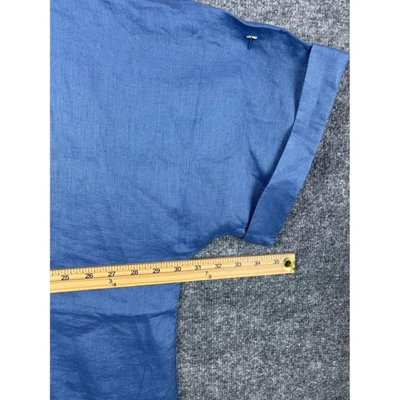 J. Jill Pure Jill Linen Top Women 3X Blue NEW Indigo Ink Short Sleeve 293041 - Picture 6 of 9